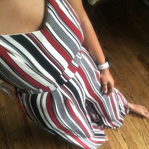 Striped Wide Leg Jumpsuit
